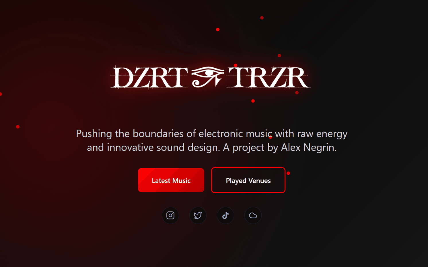 Screenshot of DZRT TRZR — Artist Site